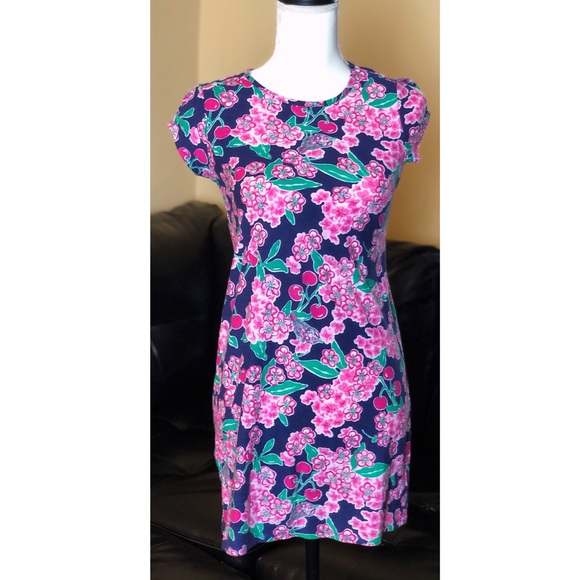 Lilly Pulitzer Dresses & Skirts - Lilly Pulitzer navy cherry T-shirt dress